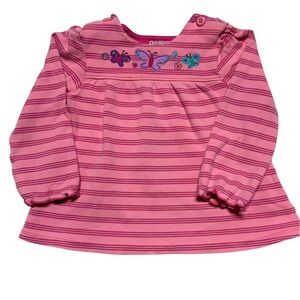 OshKosh B’gosh | Toddler Baby Girl Y2K Top With Embroidered Butterflies | 24M